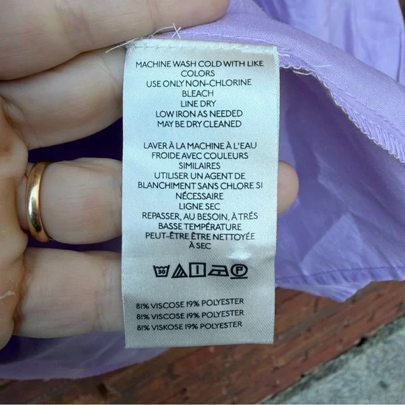 Anthropologie Long-Sleeve Pintuck Blouse Oversized Top Shirt Boho Purple Medium - Picture 5 of 6